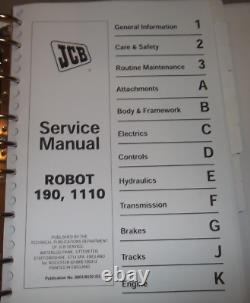 Manuel d'atelier de réparation de service de chargeuse à direction skid robotique JCB 190 1110