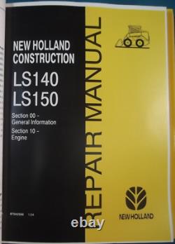 Nouveau Holland Ls140 Ls150 Chargeur à direction à glissement Manuel de réparation du service magasin Livre