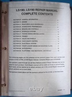 Nouveau Holland Ls180 Ls190 Chargeuse à Direction à Dérapage Manuel d'Atelier de Réparation et d'Entretien de Service