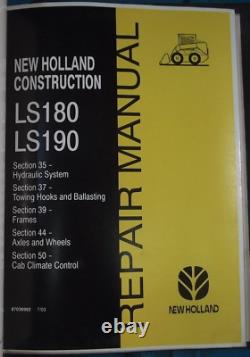 Nouveau Holland Ls180 Ls190 Chargeuse à Direction à Dérapage Manuel d'Atelier de Réparation et d'Entretien de Service