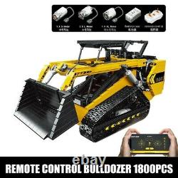 Remote Control Bulldozer App Rc Skid Steer Loader Building Block Car Jouets Nouveau