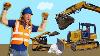 Véchicles De Construction Avec L'excavateur De Hal Handyman Bulldozer Skid Steer Pour Les Enfants